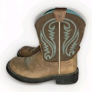 Ariat Fatbaby Womens Sz 7 B Brown Leather Cowboy Western Boots